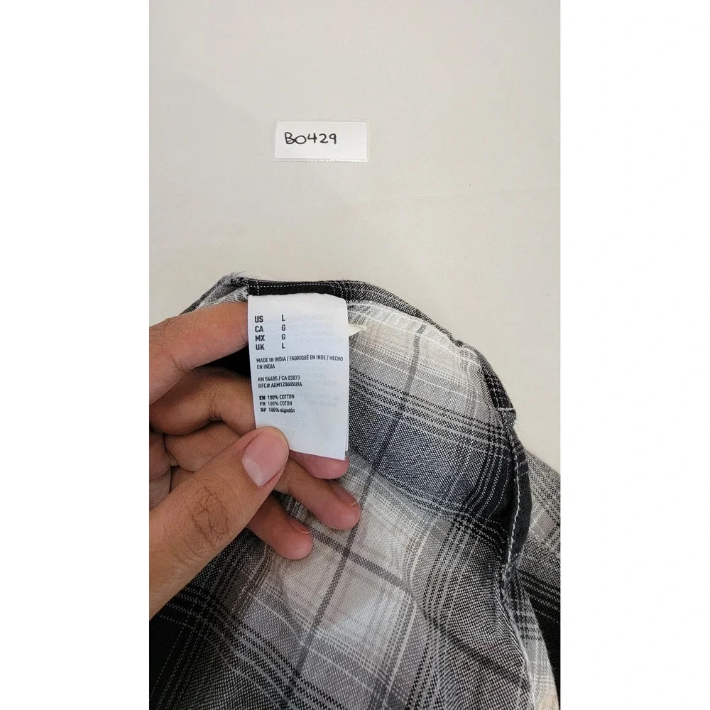 American Eagle Outfitters Long Sleeve Button Up‎ Shirt Men's L Gray